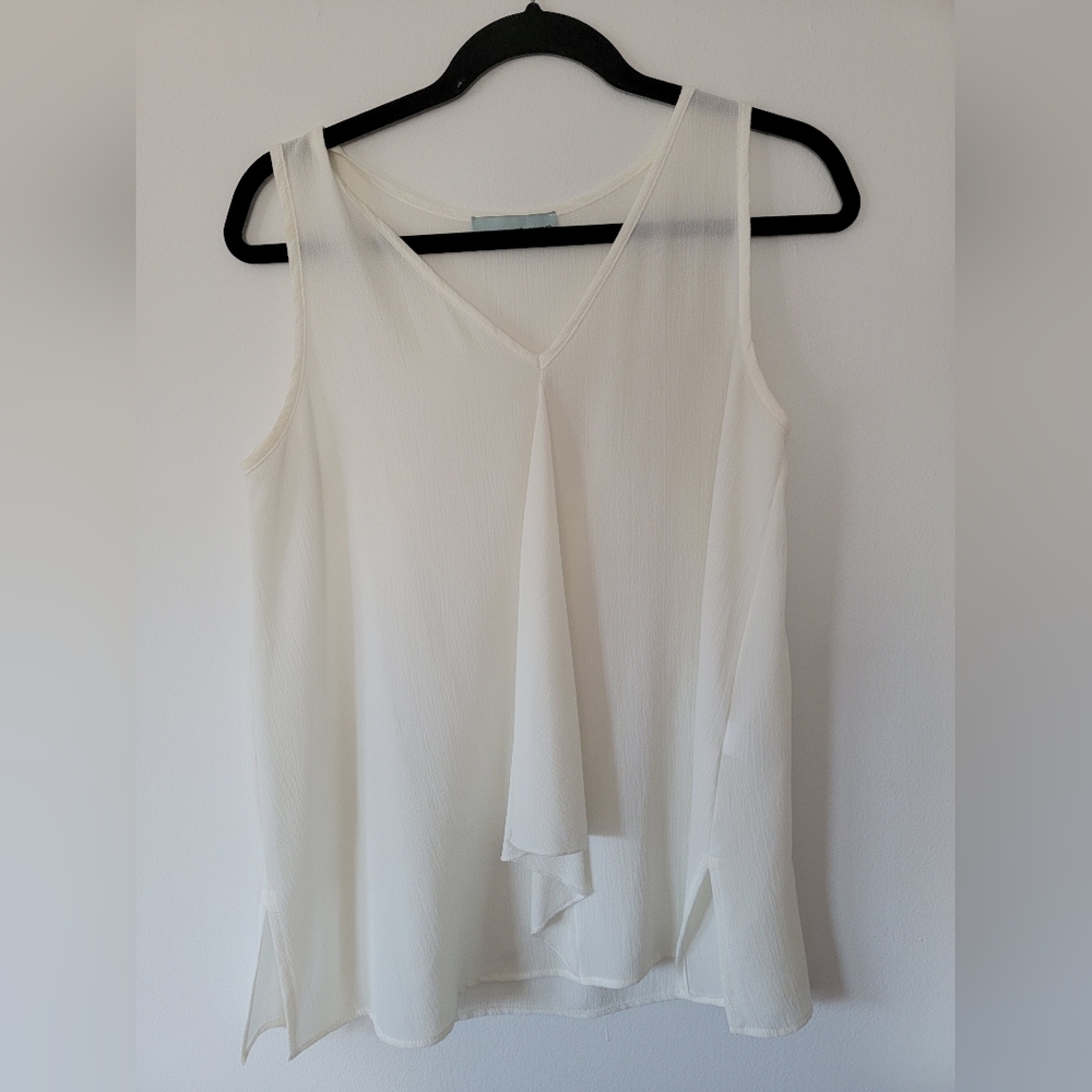Chatoyant semi sheer tank top